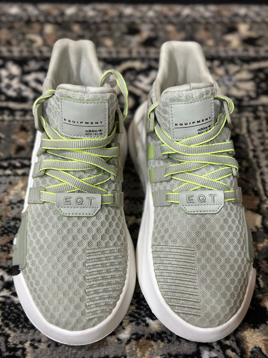 Adidas EQT ADV 91-18 Sneakers – Light Grey/Neon Green