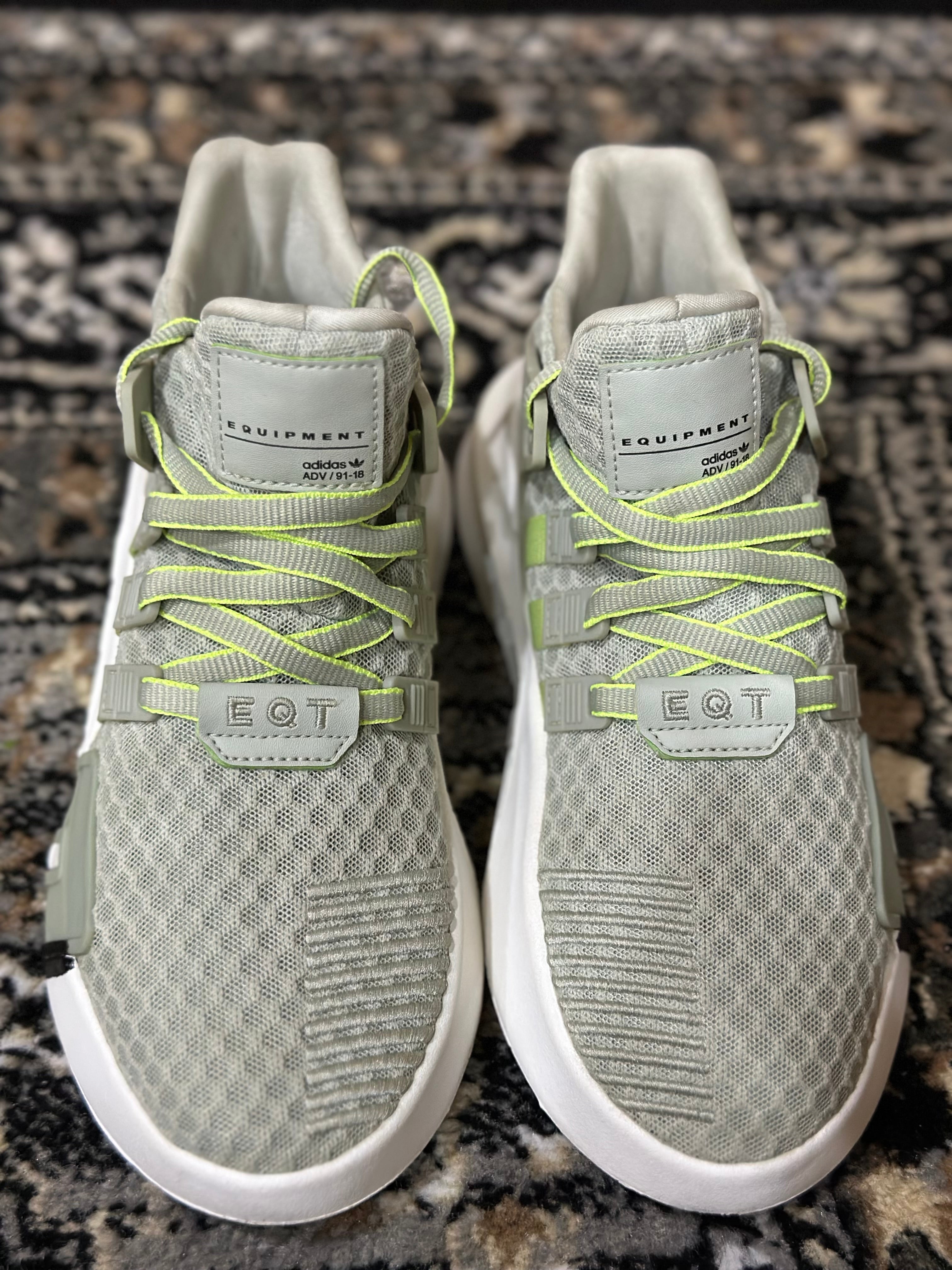 Adidas EQT ADV 91-18 Sneakers – Light Grey/Neon Green