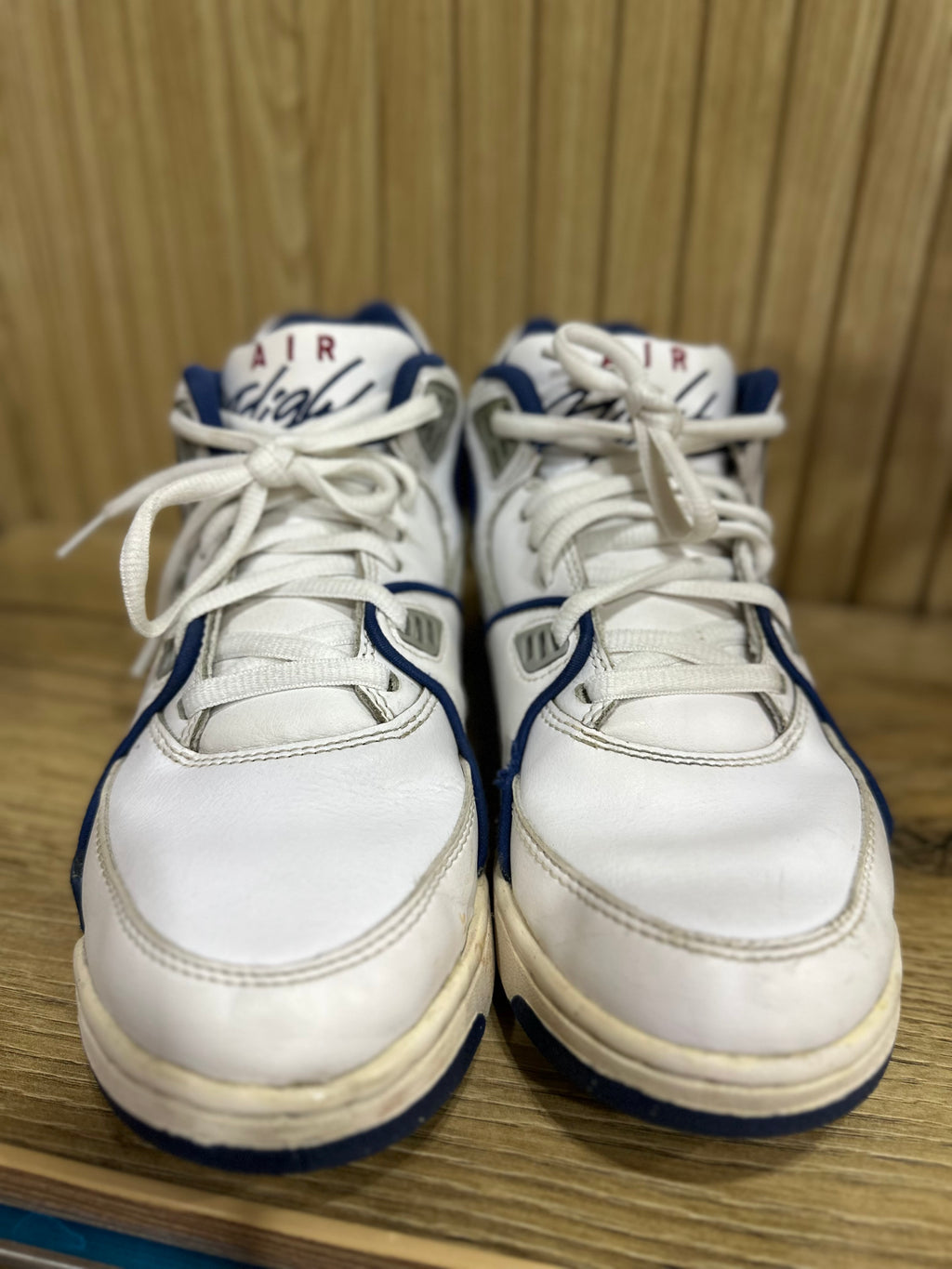 Nike Air Flight Sneakers – White & Navy Retro