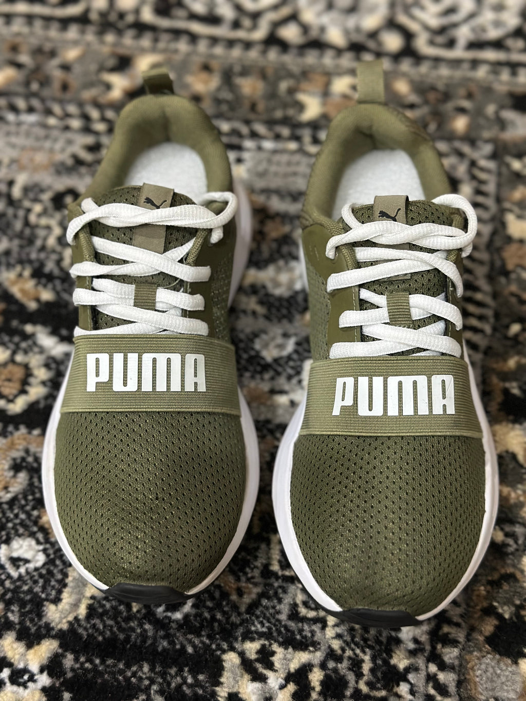 Preloved Puma Green Mesh Running Shoes