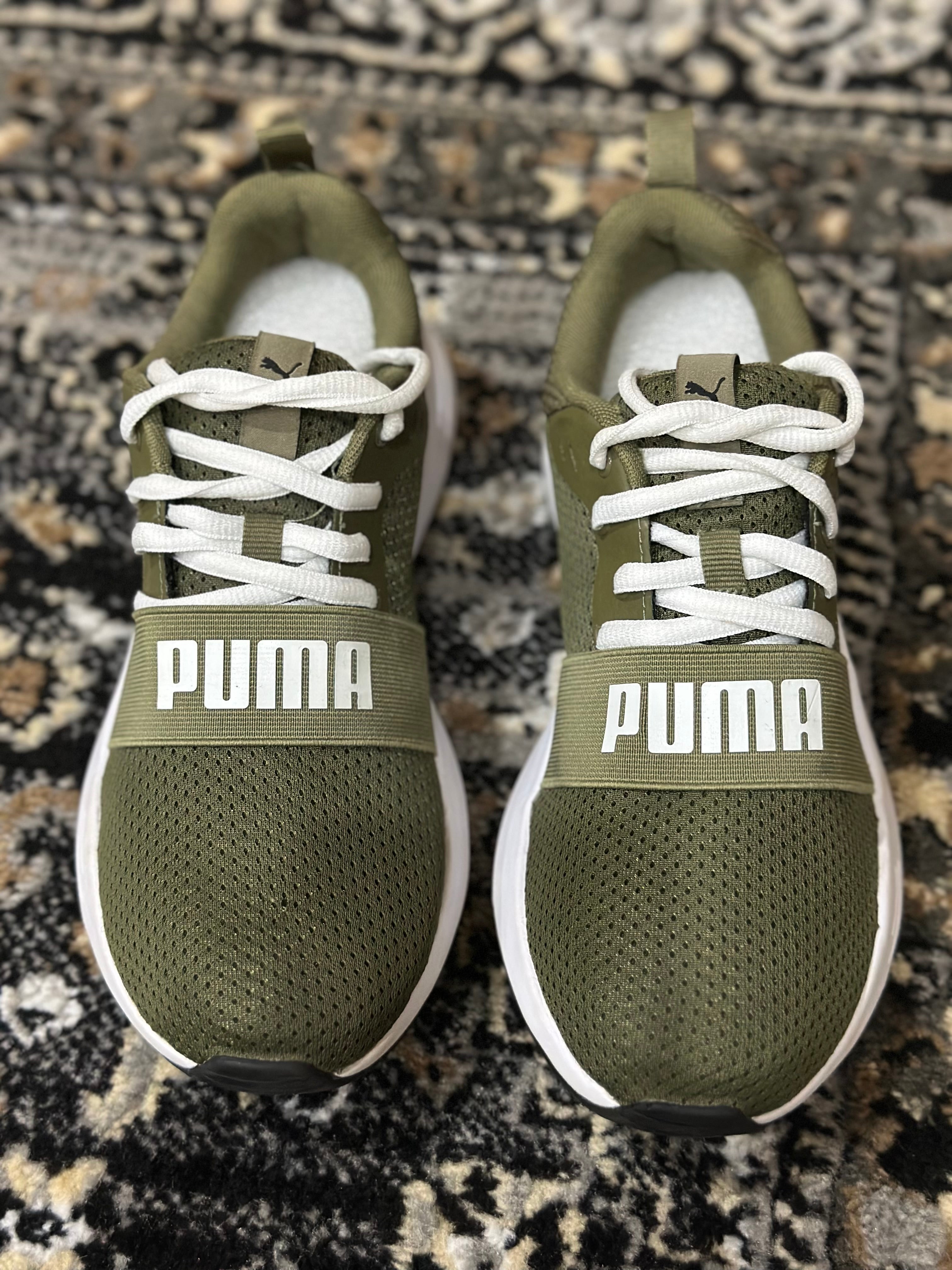 Preloved Puma Green Mesh Running Shoes