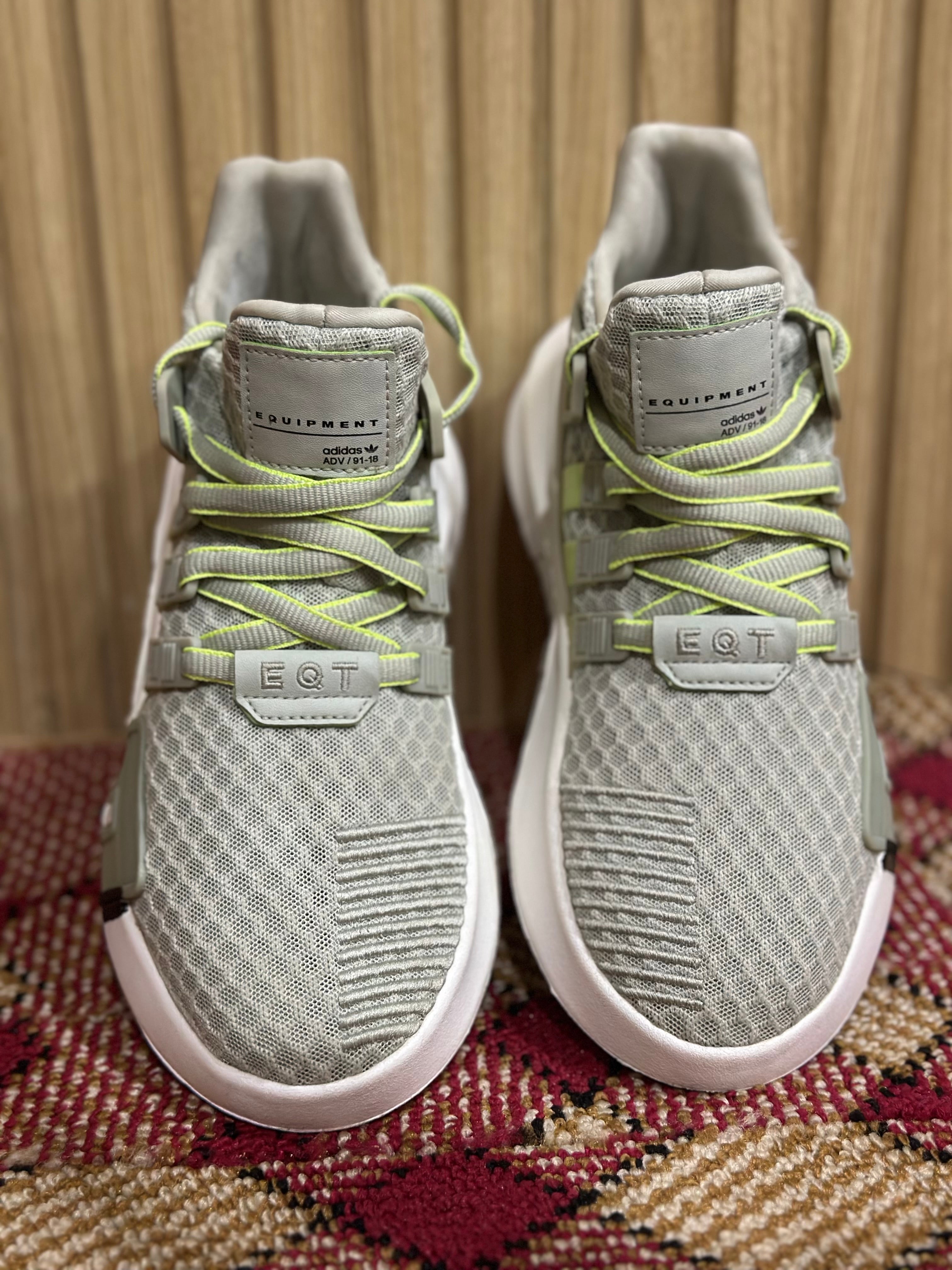 Adidas EQT ADV 91-18 Sneakers – Light Grey/Neon Green