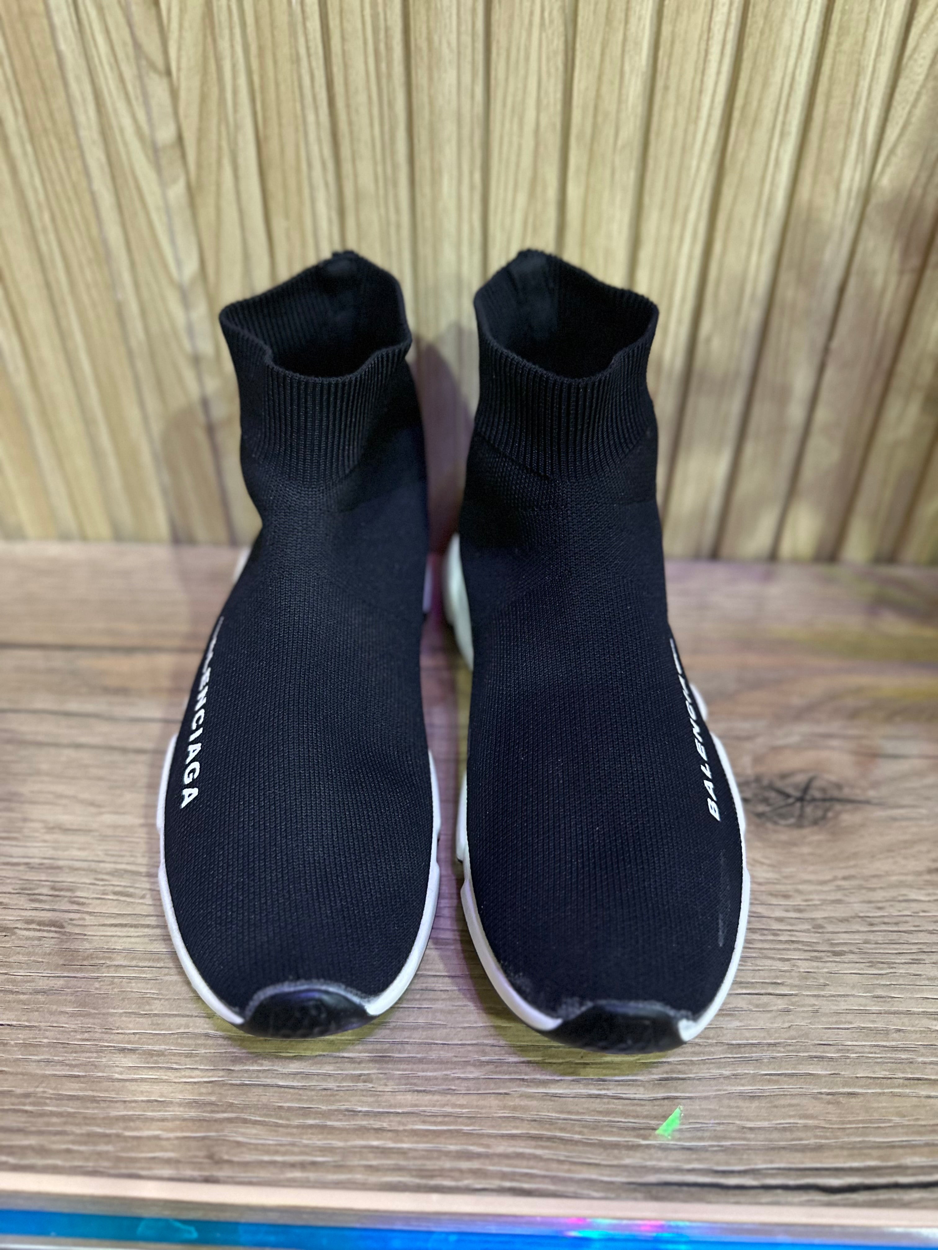 Balenciaga Speed Trainer Sneakers – Black & White