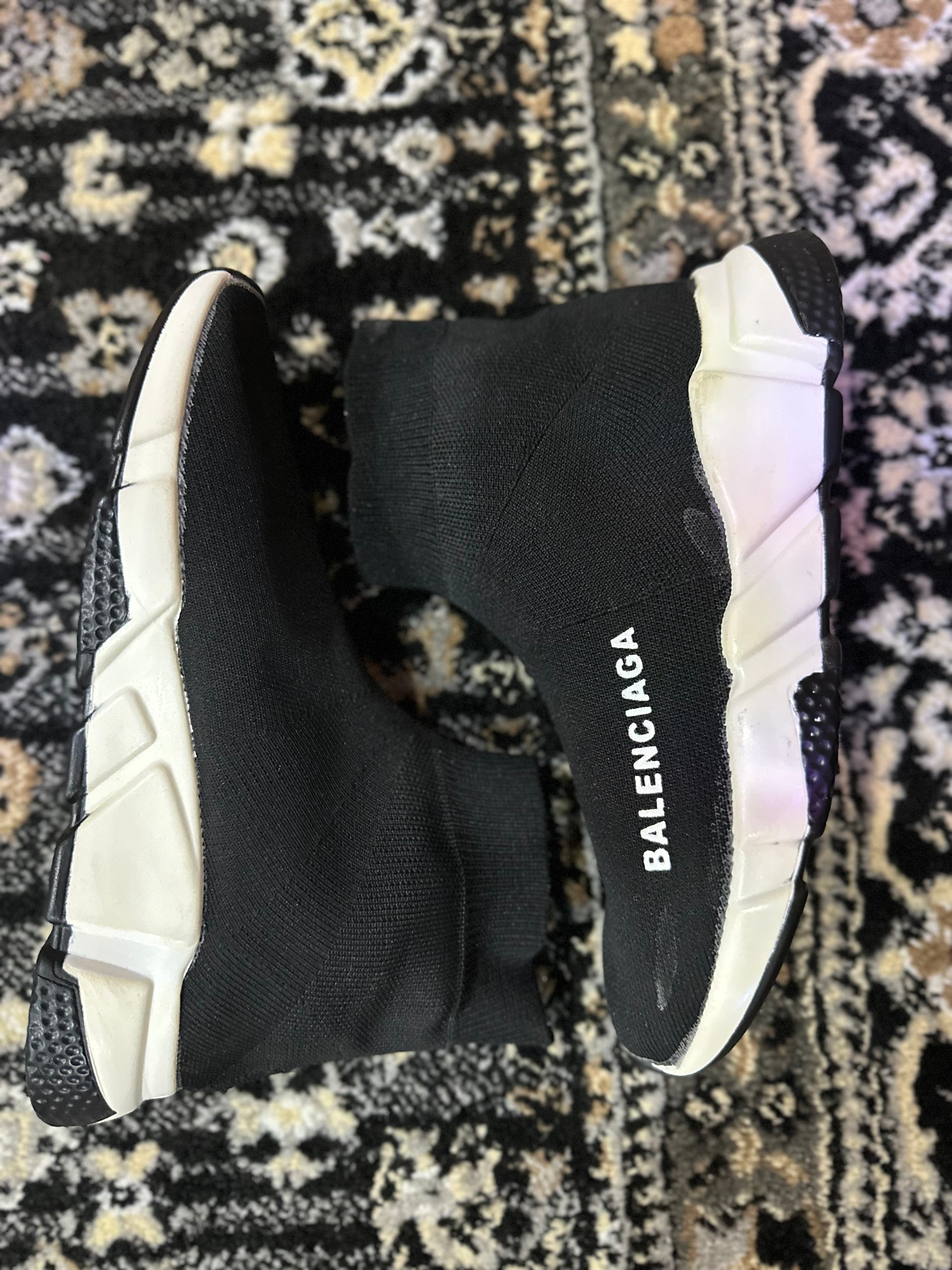 Balenciaga Speed Trainer Sneakers – Black & White