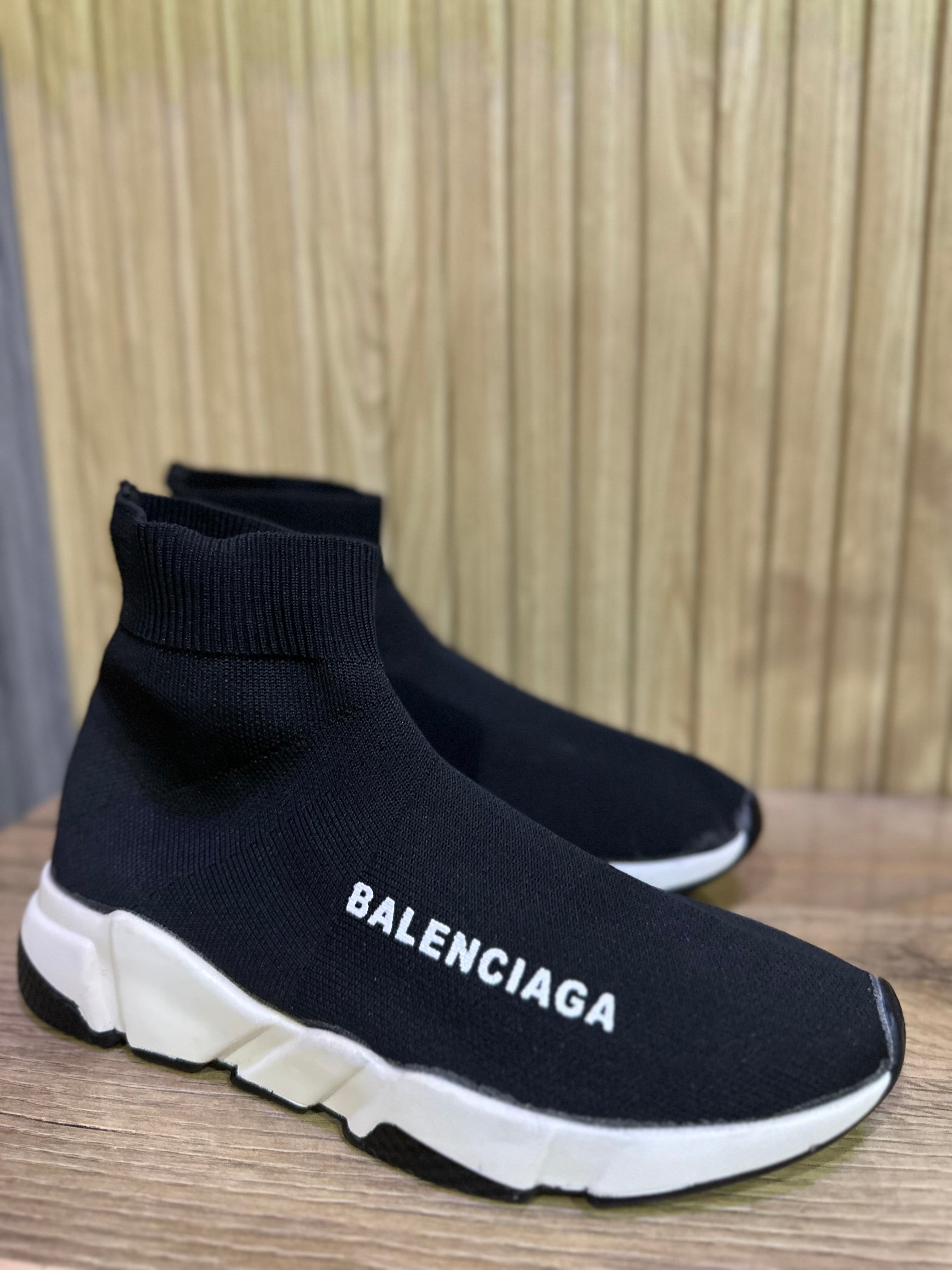 Balenciaga Speed Trainer Sneakers – Black & White