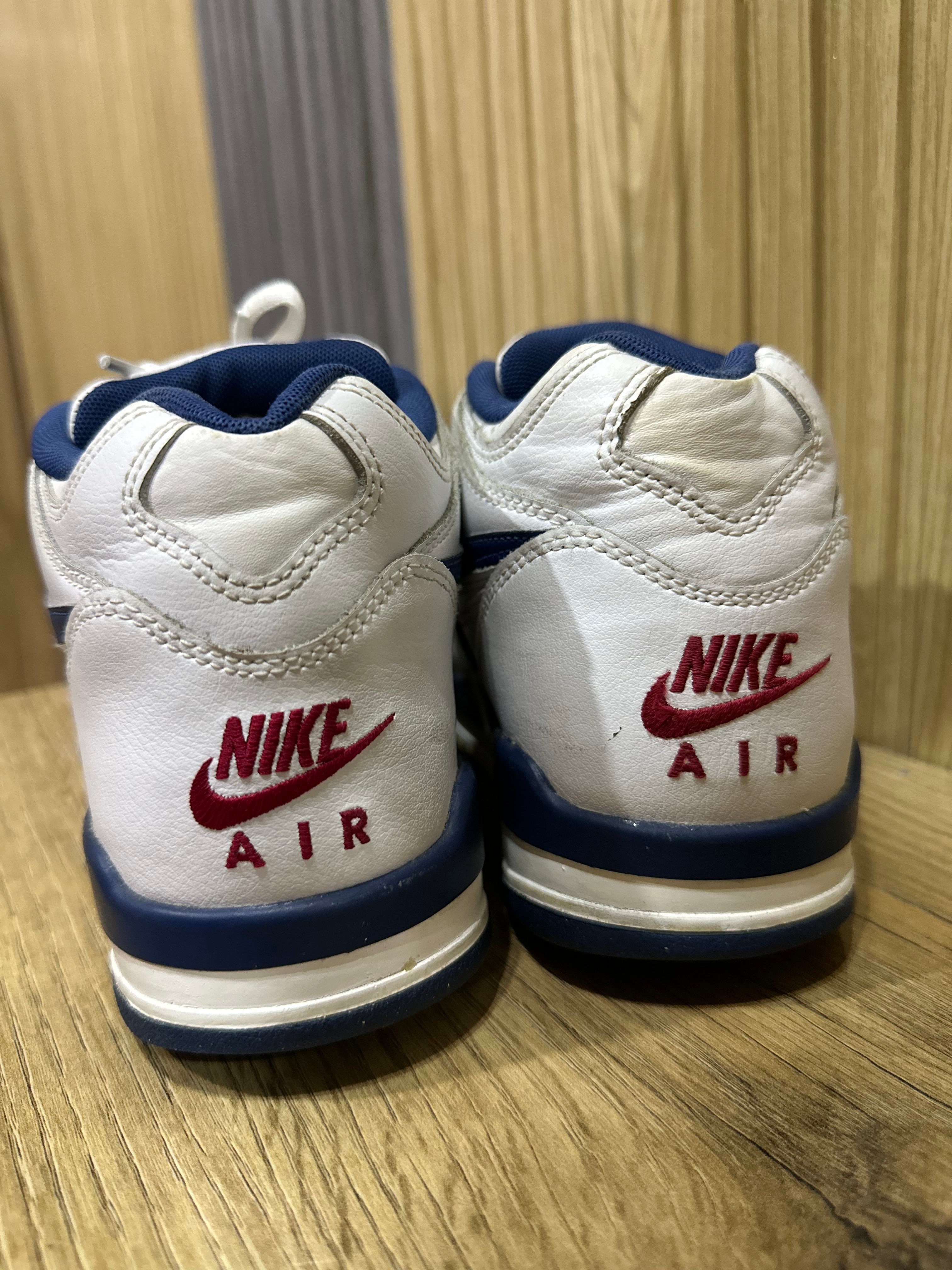 Nike Air Flight Sneakers – White & Navy Retro