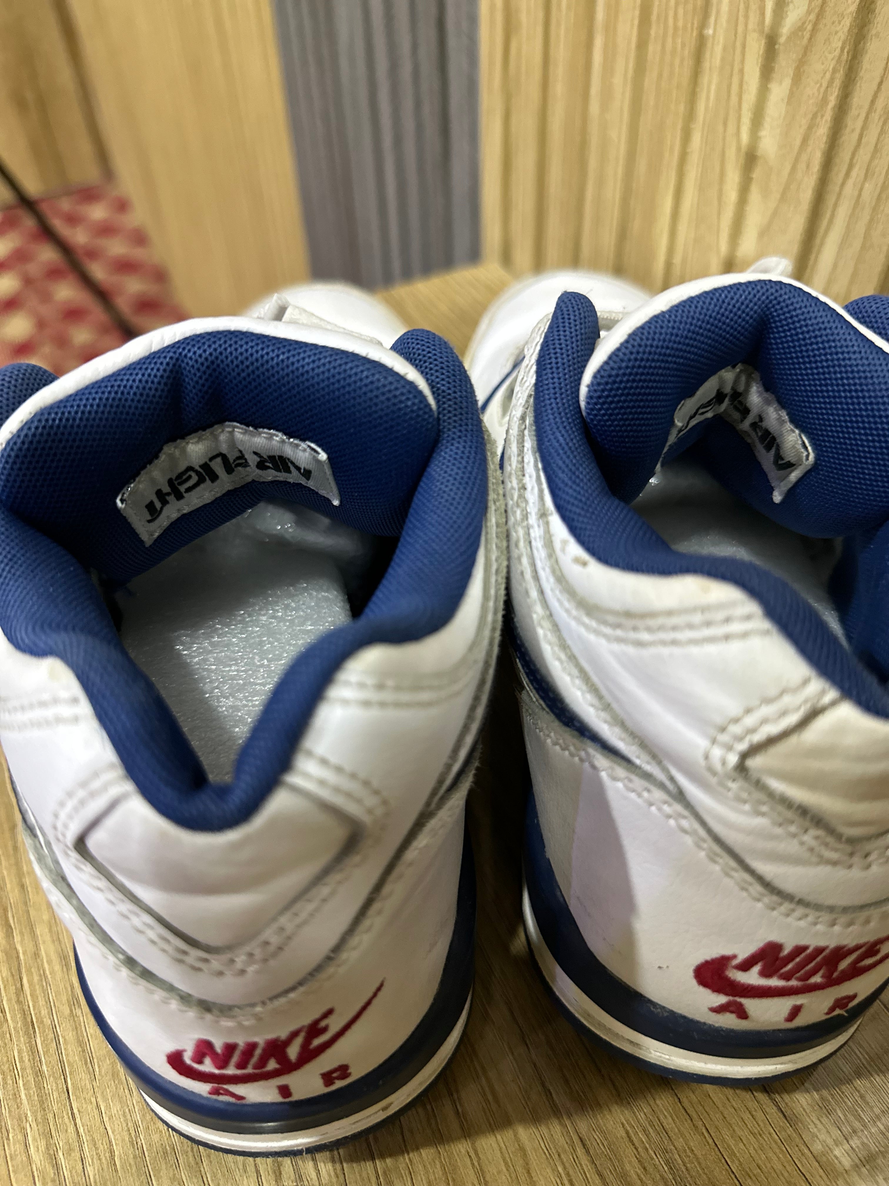 Nike Air Flight Sneakers – White & Navy Retro
