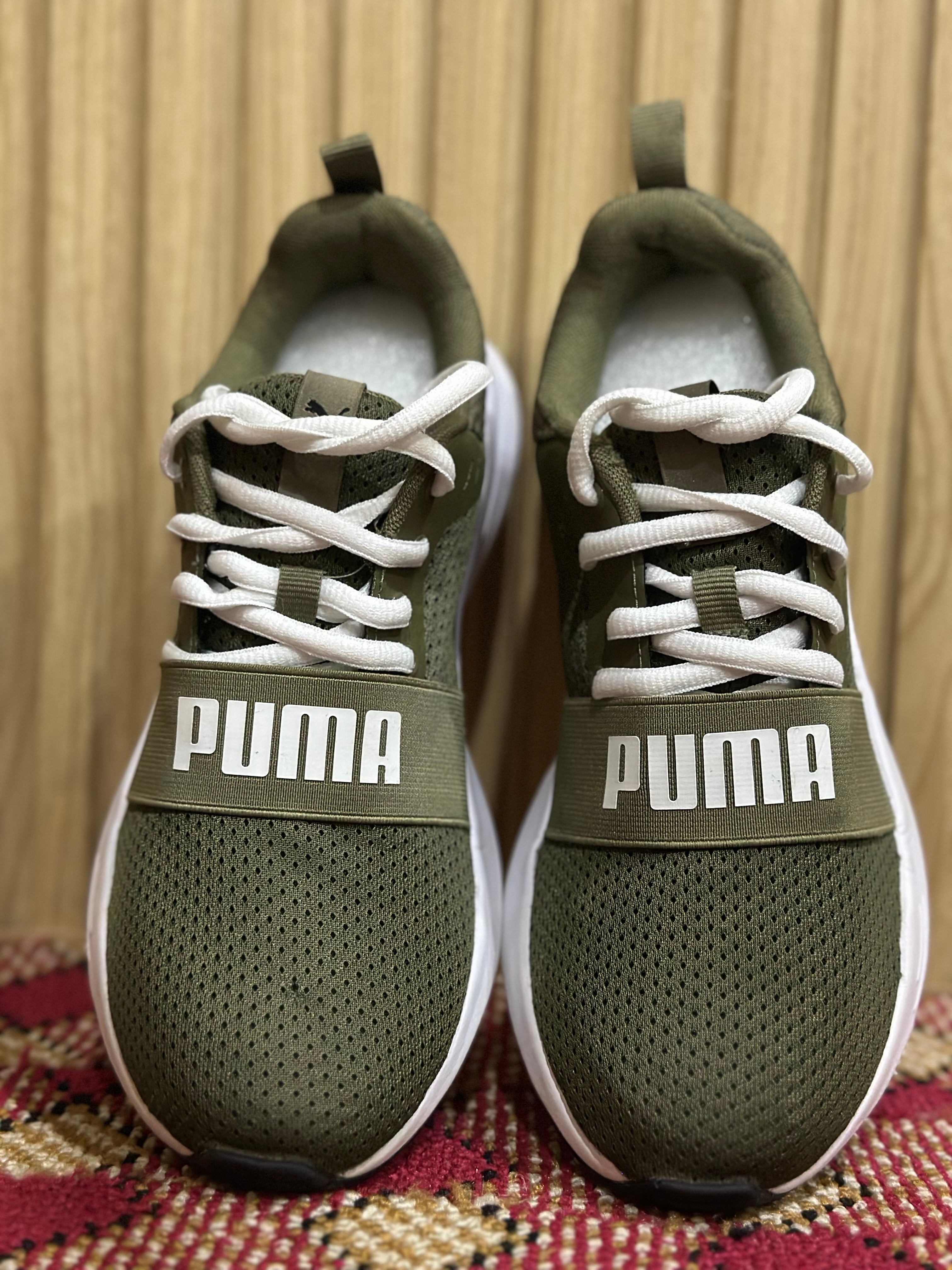 Preloved Puma Green Mesh Running Shoes