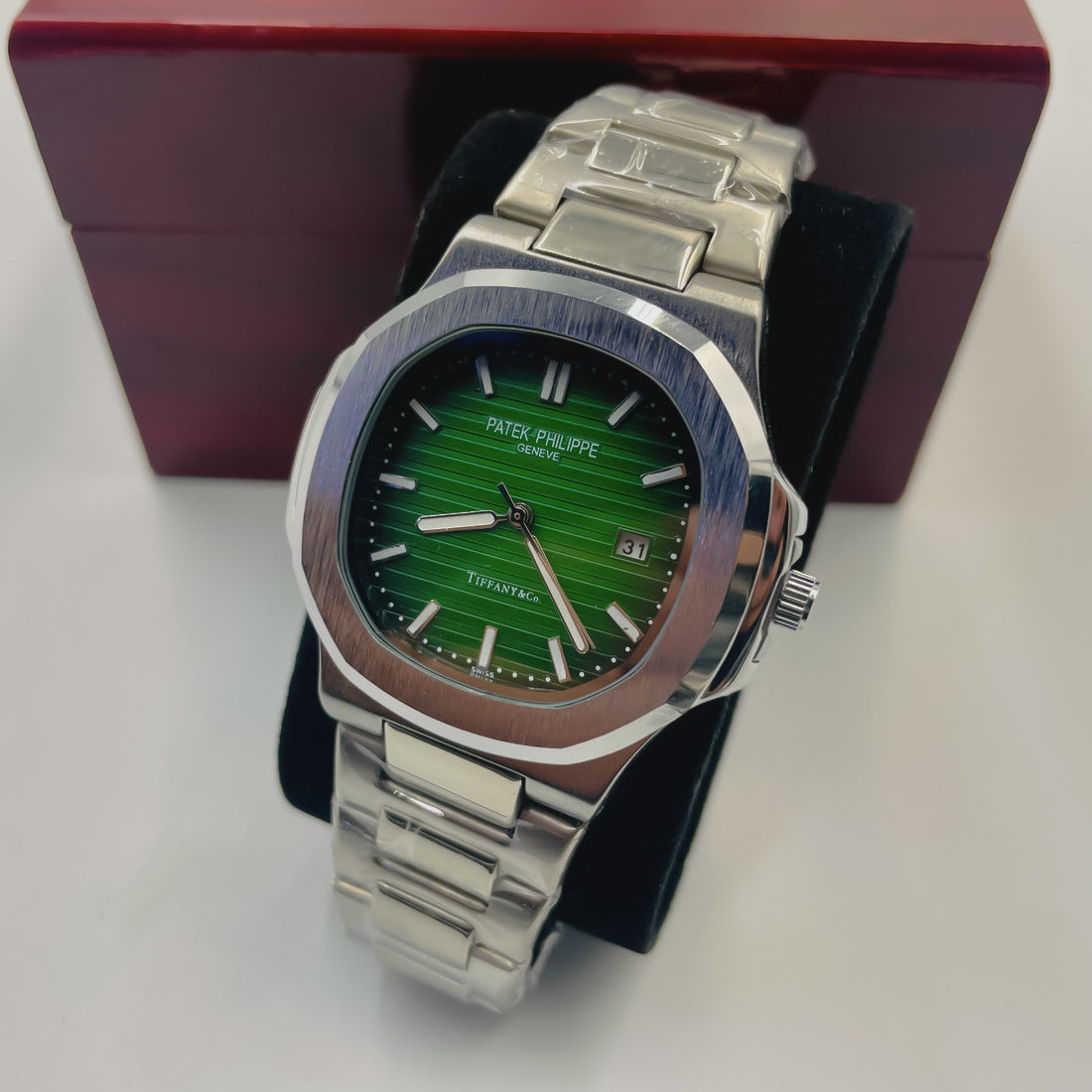 Patek Philippe Nautilus Green Dial Stainless Steel Watch