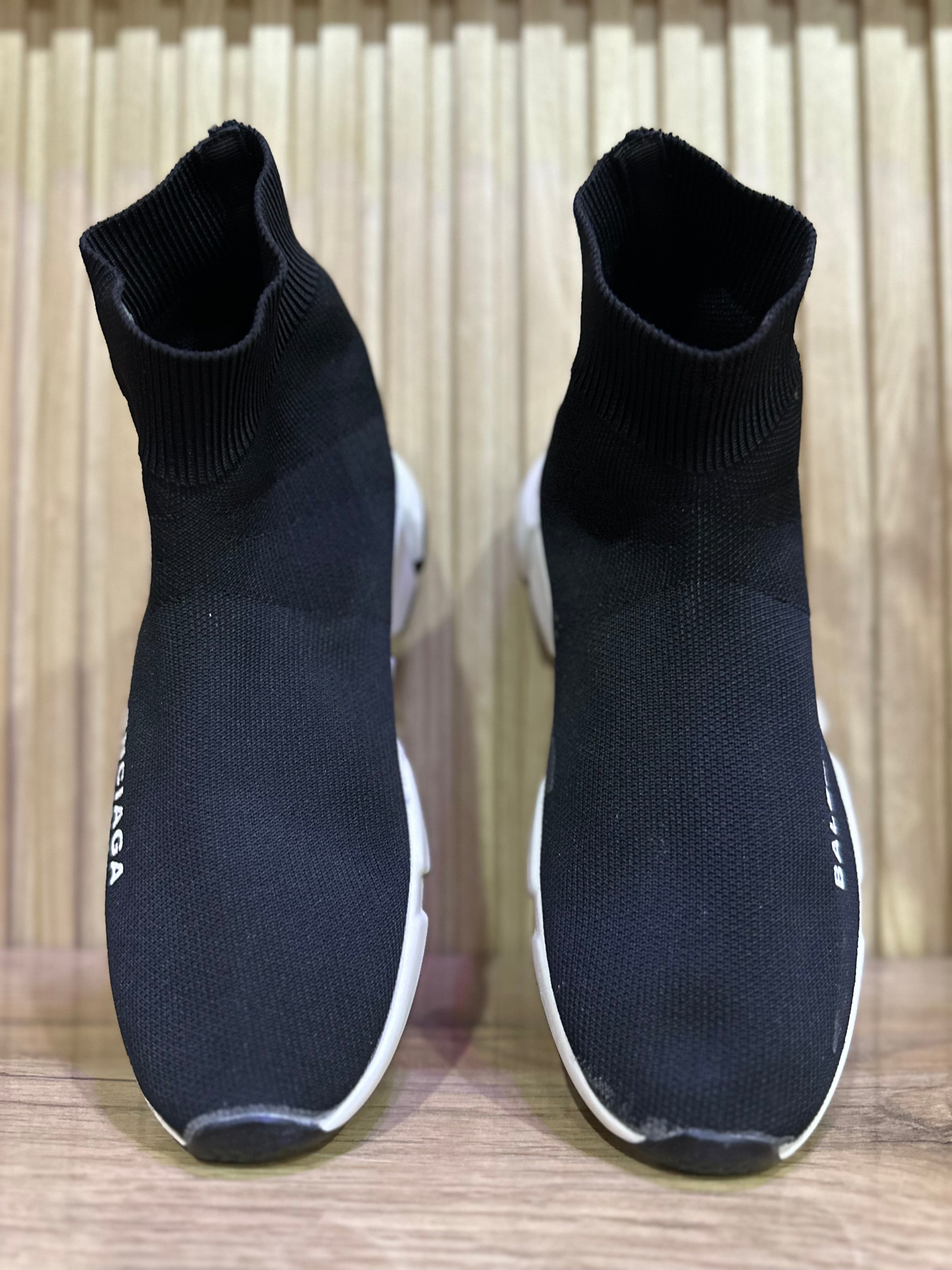 Balenciaga Speed Trainer Sneakers – Black & White