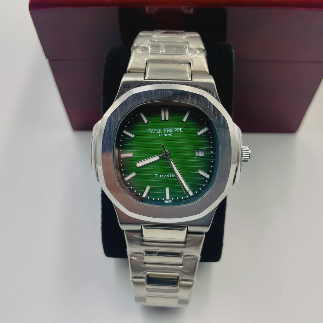 Patek Philippe Nautilus Green Dial Stainless Steel Watch
