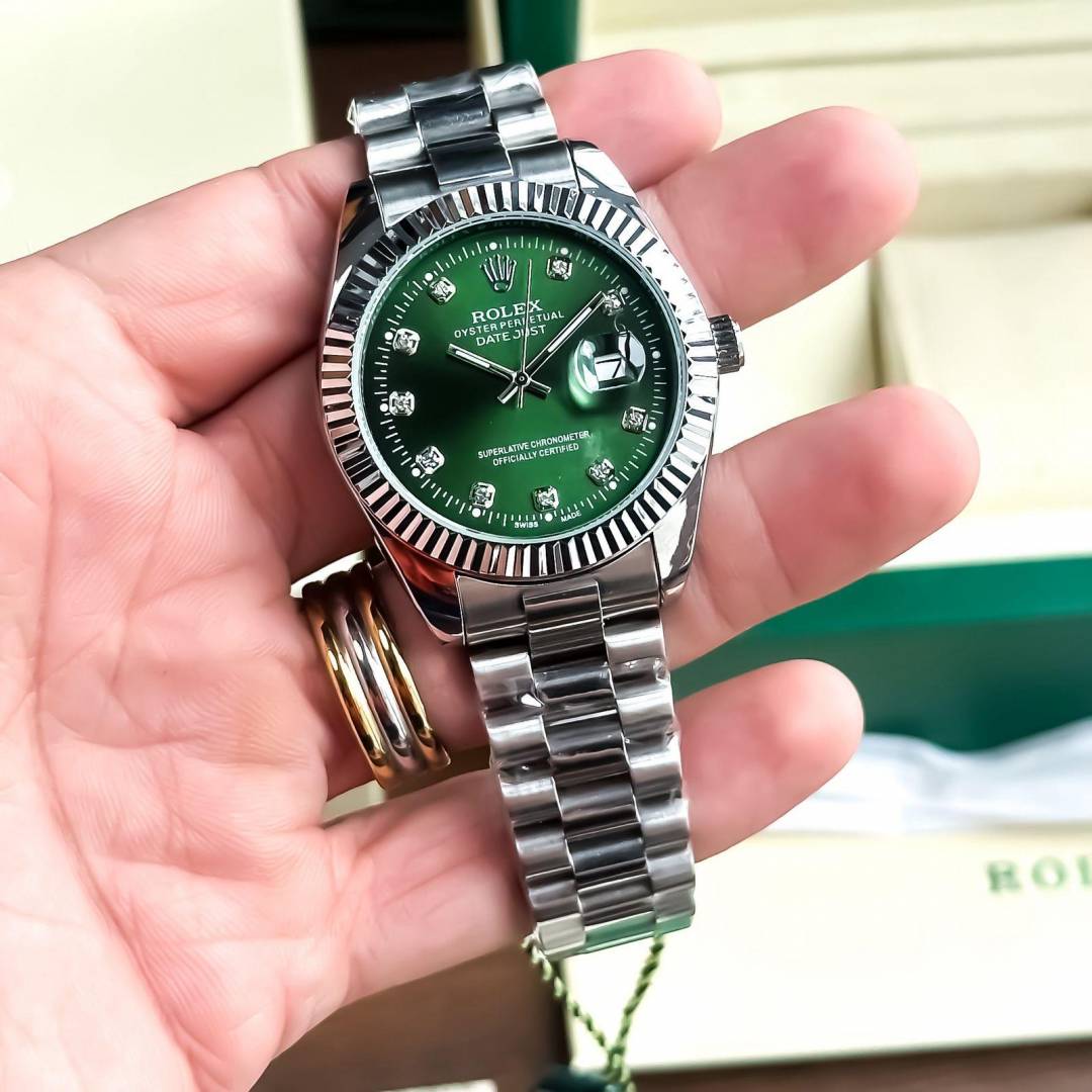 Rolex Oyster Perpetual Datejust 36mm – Green Dial with Diamond Hour Markers