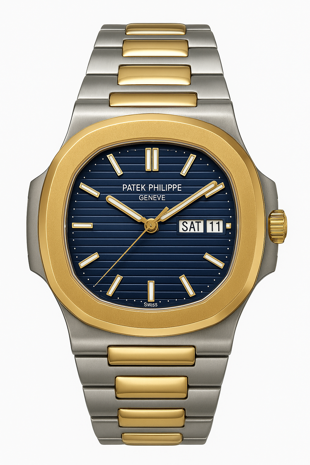 Patek Philippe Nautilus Blue Dial Two-Tone Watch