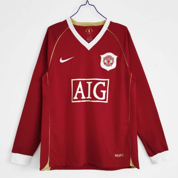 Manchester United 2006/07 Home Retro Shirt - Long Sleeve (AIG Sponsor, Nike)
