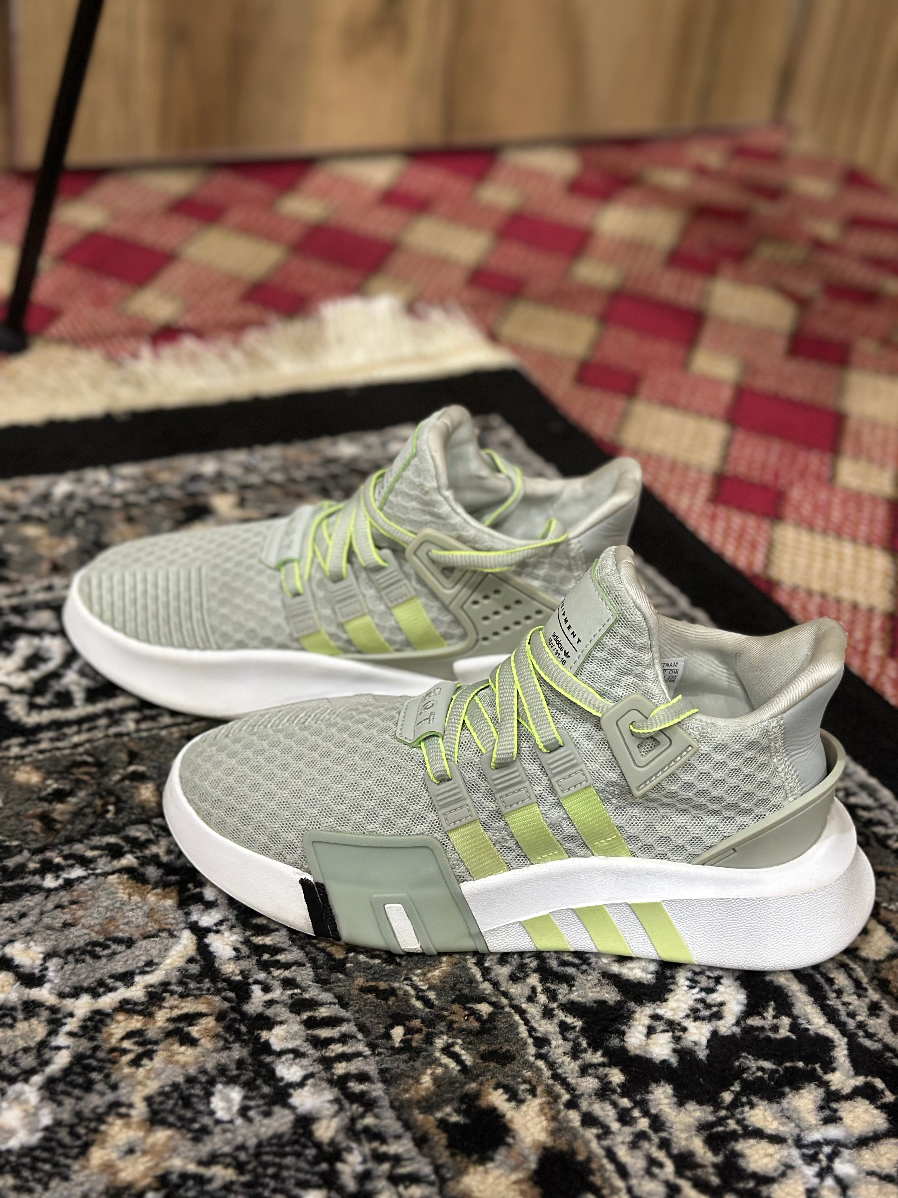 Adidas EQT ADV 91-18 Sneakers – Light Grey/Neon Green