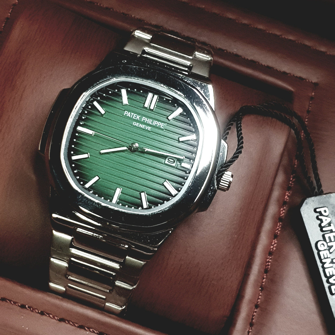 Patek Philippe Nautilus Green Dial Stainless Steel Watch