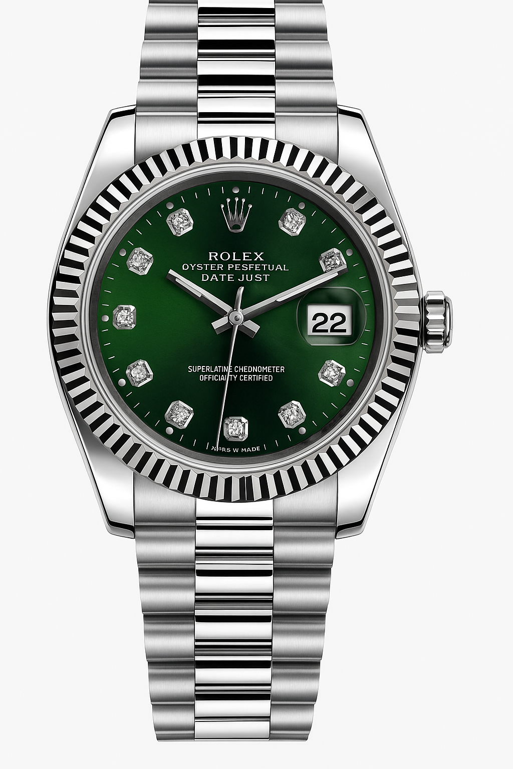 Rolex Oyster Perpetual Datejust 36mm – Green Dial with Diamond Hour Markers